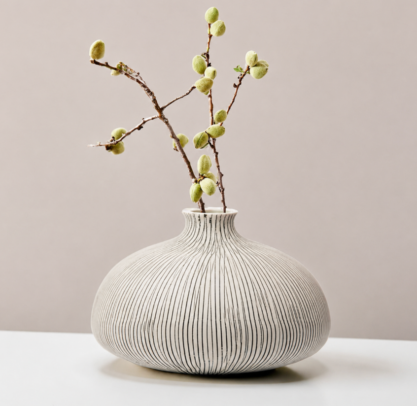 Elegant Wabi-Sabi Ceramic Vase – Timeless Sculptural Home Décor