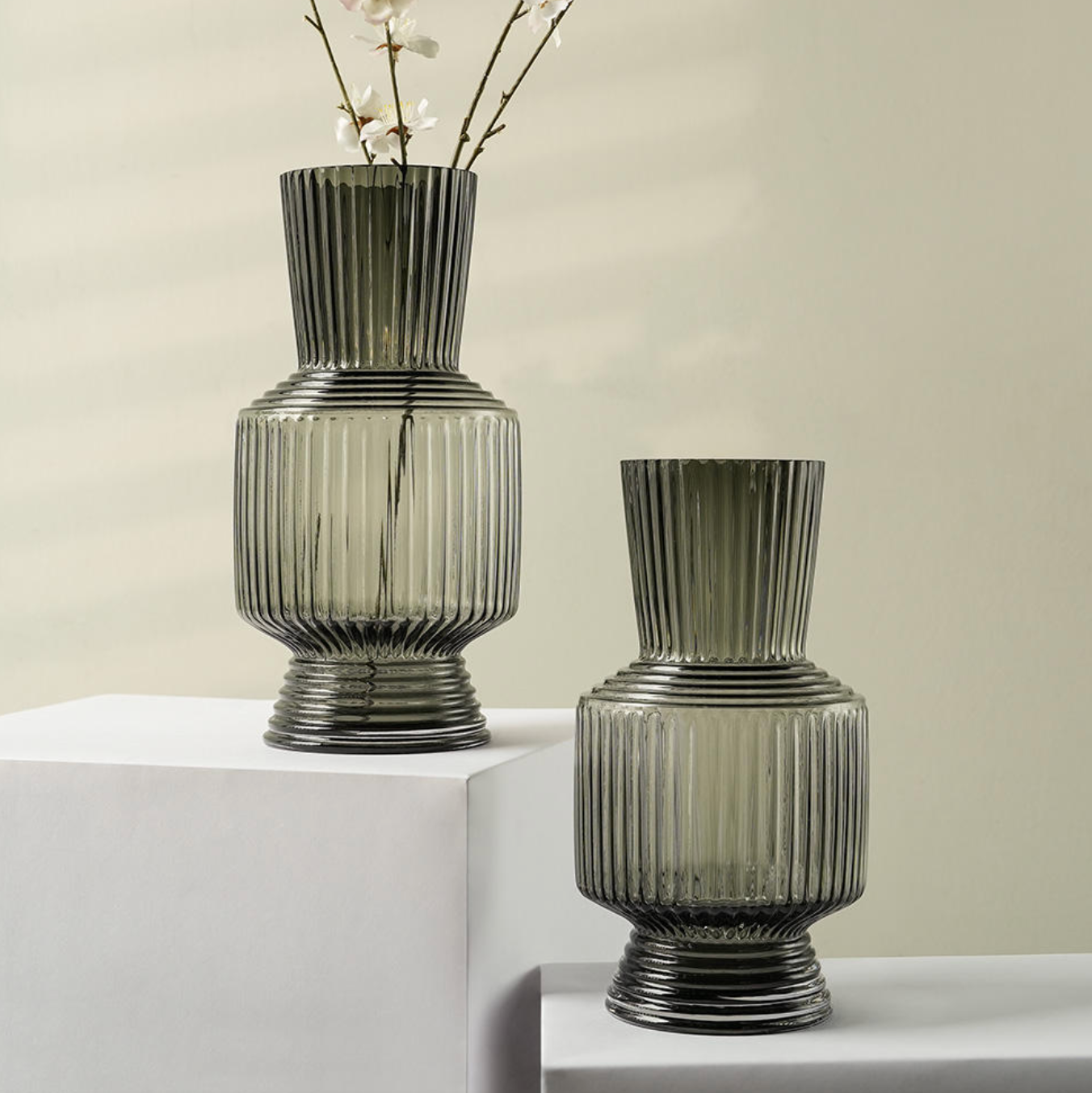 Handcrafted Amber Glass Vase – Modern Minimalist Statement Décor