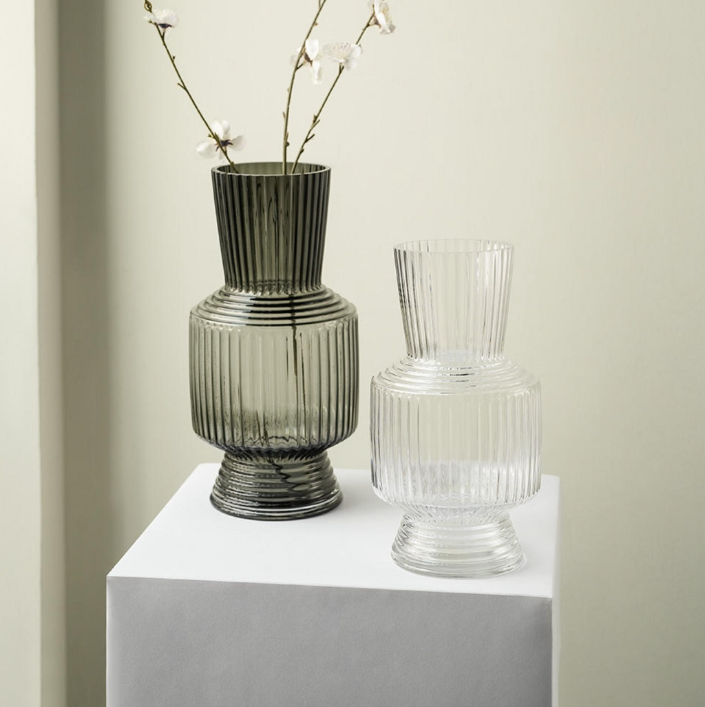 Handcrafted Amber Glass Vase – Modern Minimalist Statement Décor