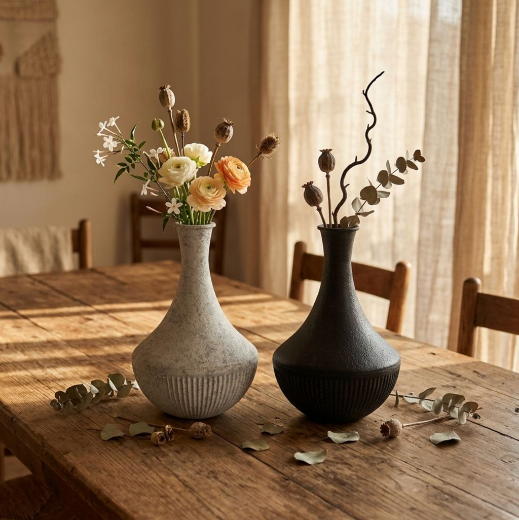 Rustic Wabi-Sabi Metal Vase – Raw, Artistic & Timeless Home Décor
