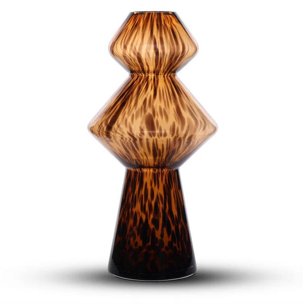 Luxury Leopard Print Glass Vase – Bold & Elegant Statement Décor